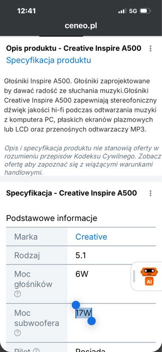 Zestaw  glosnikow komputerowych  Creative