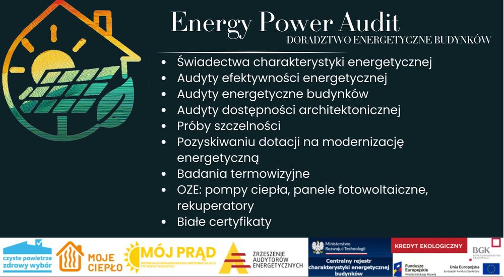 Audyt energetyczny Świadectwo Energetyczne Czyste powietrze Dotacje