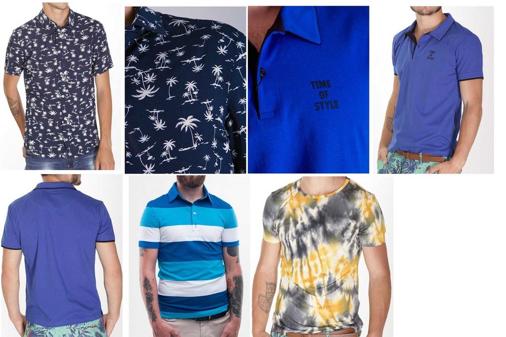 Новая мужская рубашка time of style - синяя/пальмы,размер l