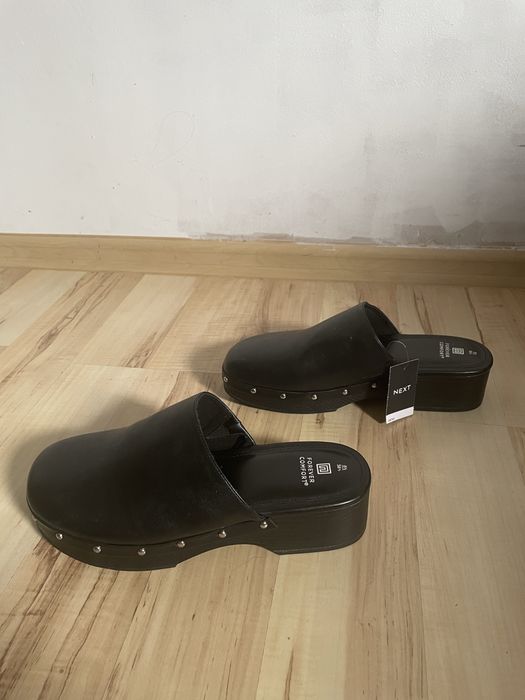 Chodaki drewniaki clogs czarne Next NEW