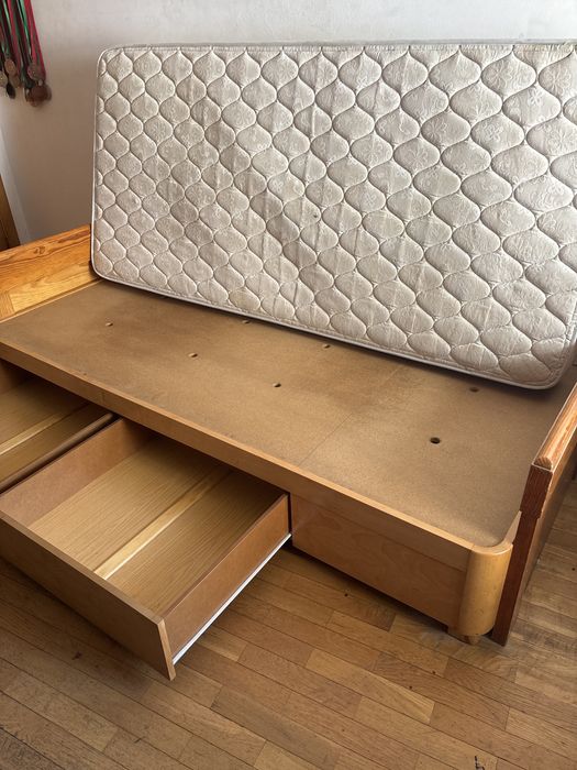 Cama Individual com Arrumação (2 Gavetas) + Colchão