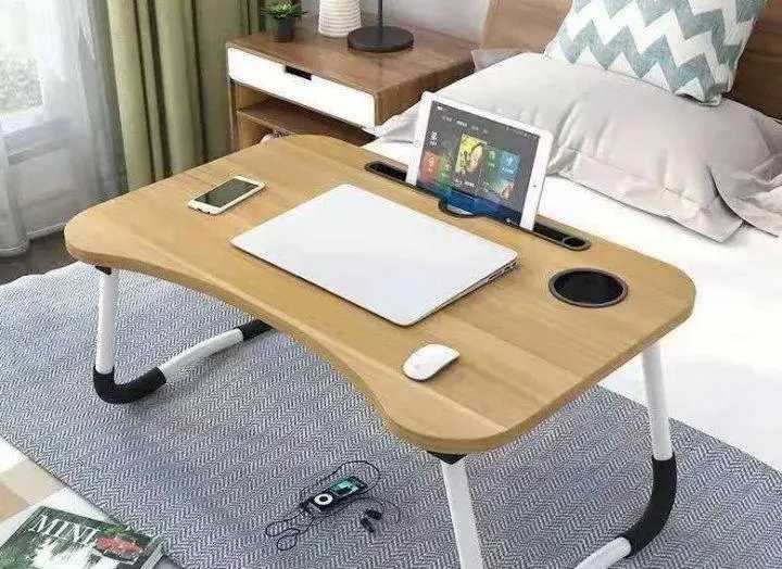 Портативный складной столик для ноутбука, планшета с подстаканником
