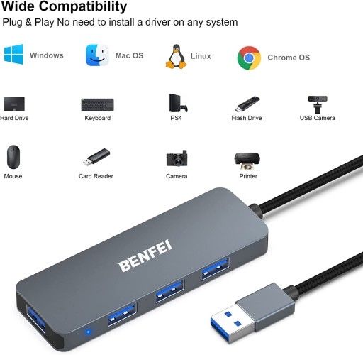 BENFEI HUB 4w1 4x USB 3.0 MacBook PC