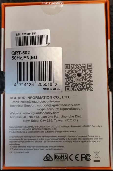 Kguard Omnidirectional Wi-Fi Security Camera431739370504212481