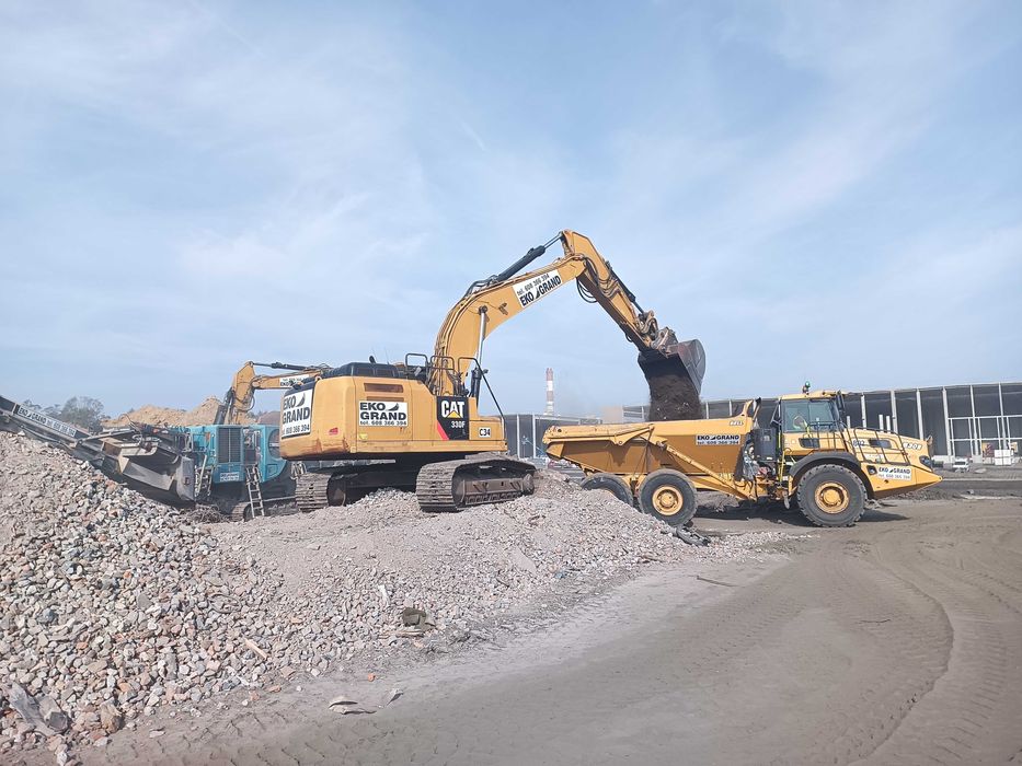 Usługa przesiewaczem, przesiewacz, przesiewanie ziemi, gruzu, kruszywa