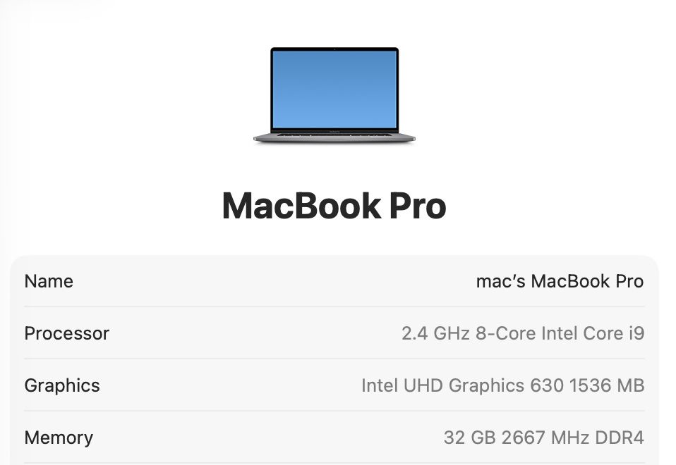 MacBook Pro 16’ 2019 Intel i9 32Gb 1Tb SSD Redeon 5300 4Gb