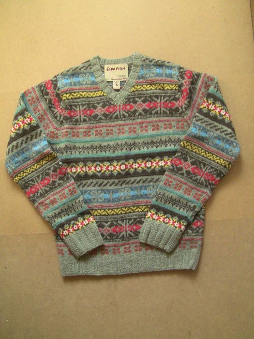 Мужской американский свитер ручной вязки из шерсти ламы EZRA FITCH р S