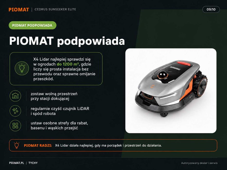 Cedrus Sunseeker X4 LiDAR bez kabla Vision AI do 1200 m2