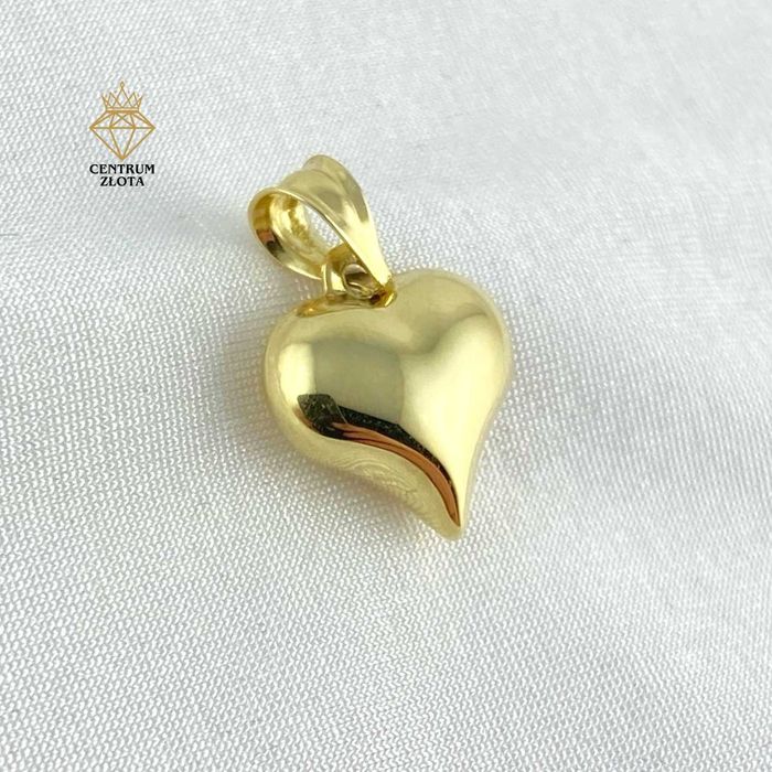 ZŁOTA zawieszka lśniące SERDUSZKO PRÓBA 585 (14K)