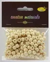 Koraliki drewniane kremowe ok 24g ok150szt. Galeria Hobby. Nowy Produkt