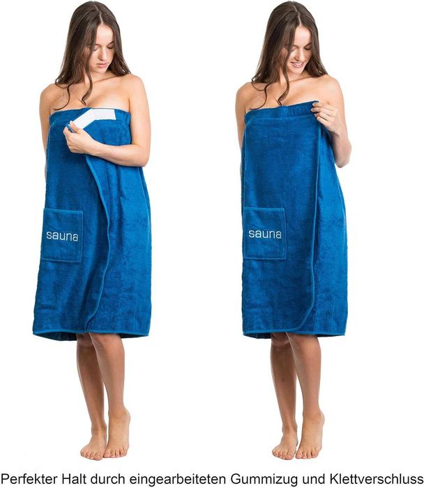 BRANDSSELLER KILT Do Sauny Damski Niebieski Frotte Rozmiar S/M