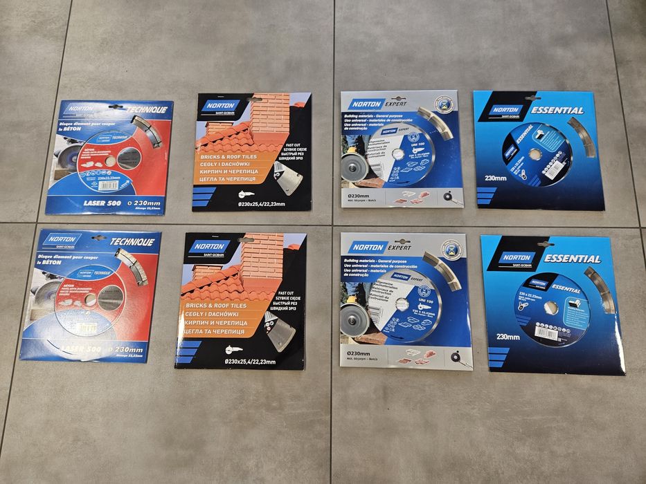 Tarcza Diamentowa Norton 230mm MIX Pakiet - 8szt SKLEP