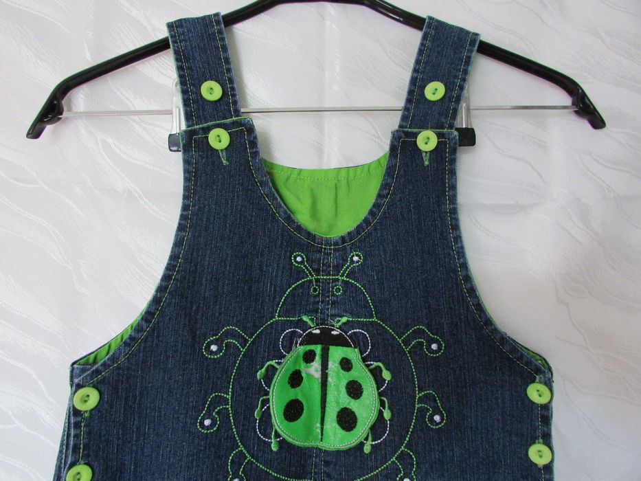 Spodnie jeansowe, dziecięce (ogrodniczki)  Roz. 56