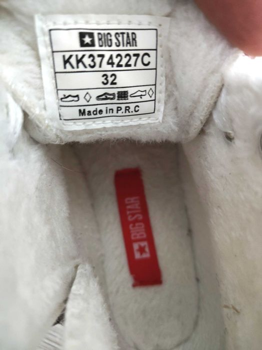Buty zimowe dziecięce BIG STAR, rozmiar 32, białe – stan jak nowe