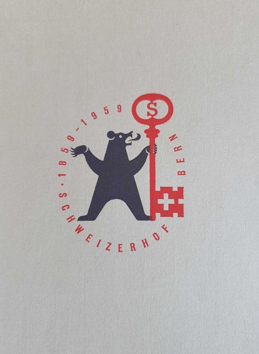 Livro comemorativo, Centenário Hotel Schweizerhof, Berne - Suiça, 1959