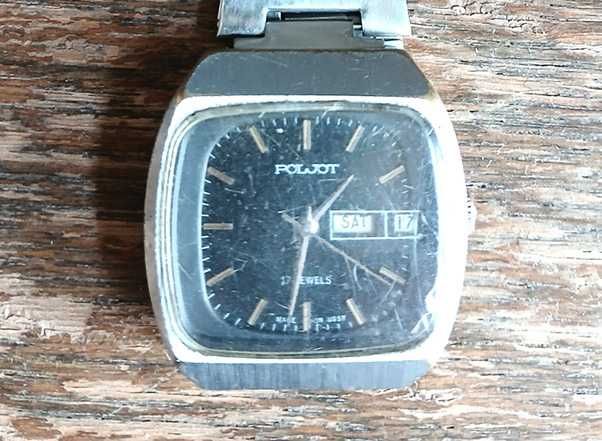 Zegarek Poljot retro kostka – srebrny, sprawny, kolekcjonerski