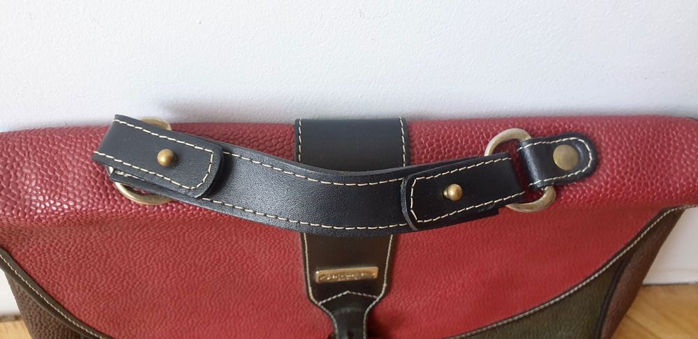 Симпатична жіноча сумка-портфель/не шкіряна, різнокольорова