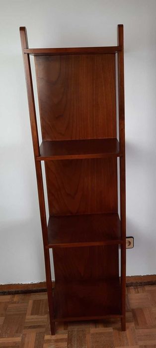 Estante de livros em madeira de castanho maciça