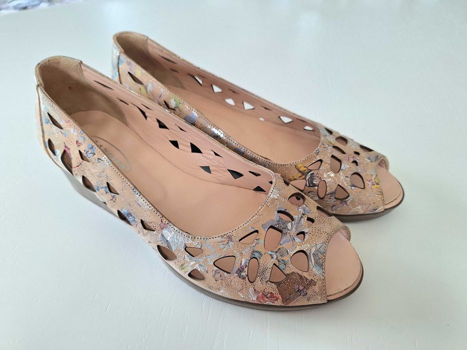 Buty półbuty sandały obcas na obcasie Lanqier r.40