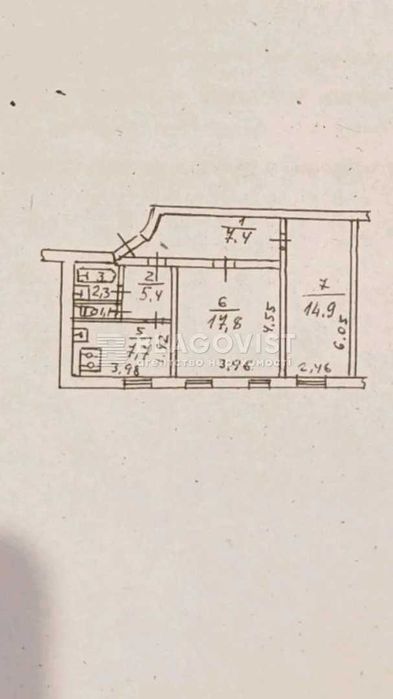 2-rooms apartment apartment by the address st. Bulvar Druzhby Narodov (area 56,6 m²) - Atlanta.ua - photo 8
