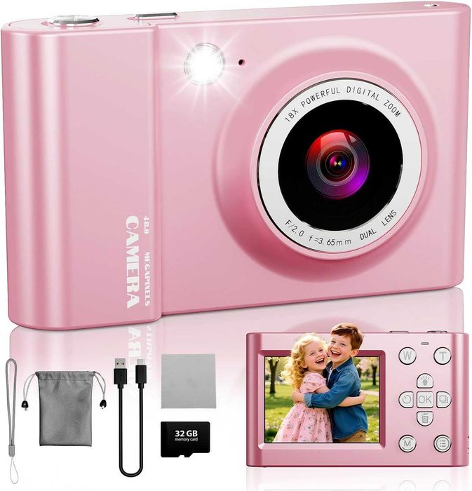 Chakeyake aparat cyfrowy 4K 64 MP – 18X ZOOM, 32 GB, LCD 2,4", VLOG