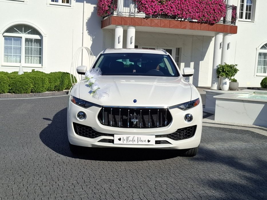 Auto do wynajęcia, do ślubu, Maserati Levante - biała perła, Mercedes coupe