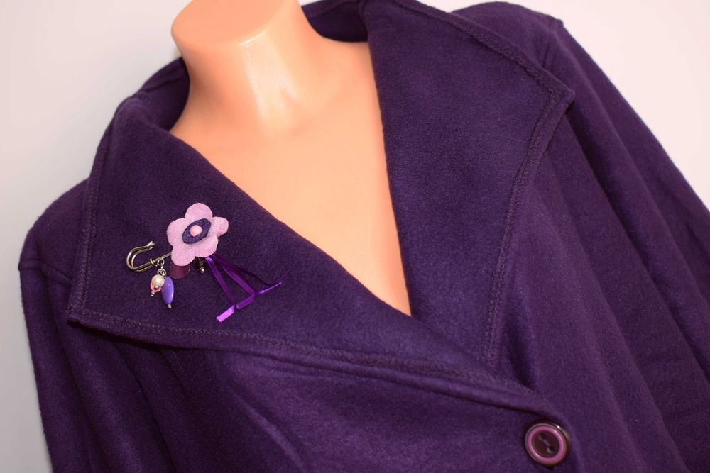 Płaszcz narzutka flauszowa Claire Neuville 48/50 Nowa