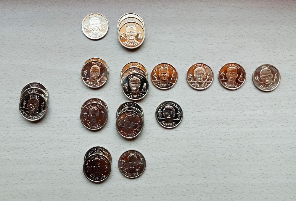 Monety kolekcjonerskie 25 szt piłkarze PZPN Mundial 2002 Korea