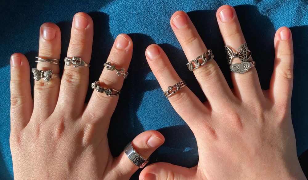 Набір каблучок з нержавіючої сталі