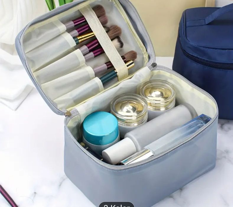 Duża pojemna wodoodporna kosmetyczka z organizatorem