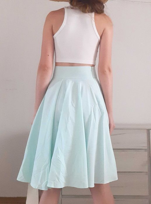 Spódnica ołówkowa w kolorze kremowym, rozmiar XS