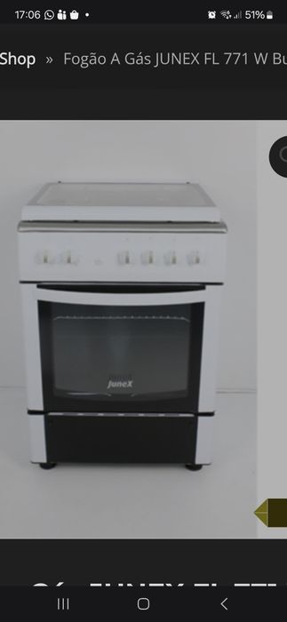Fogão a Gás JUNEX FL 771 W But.