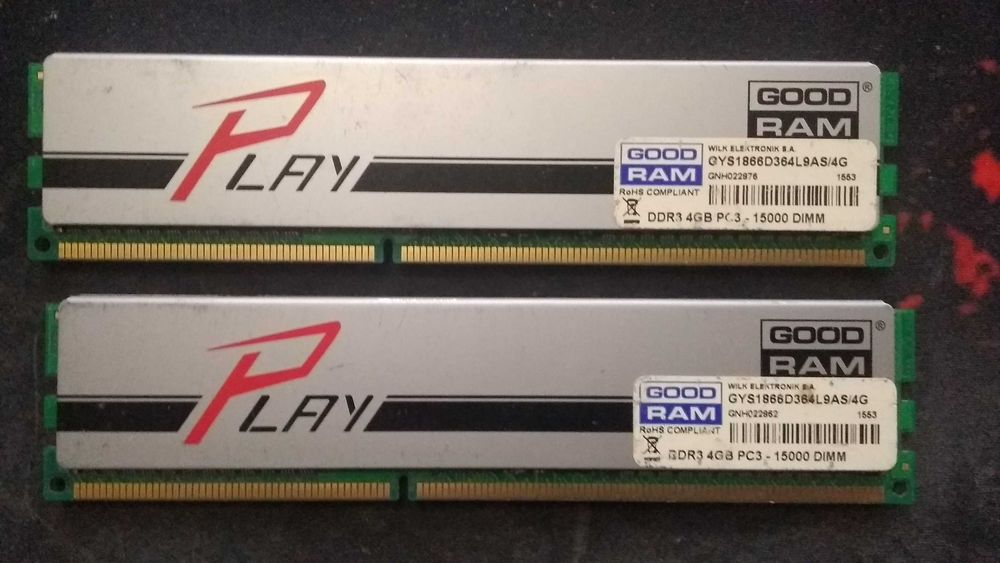 Оперативная память Goodram Play Silver 8GB (2x4GB) DDR3-1866.