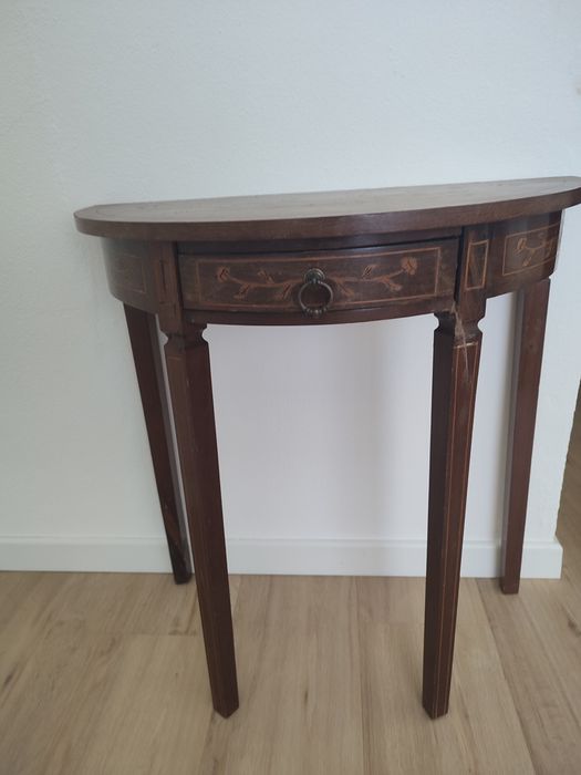 Mesa meia lua em madeira para restaurar