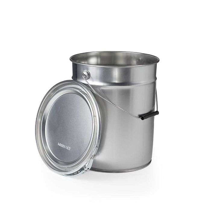 Wiadro nowe 25 litrów metalowe  z wieczkiem i obręczą zaciskową