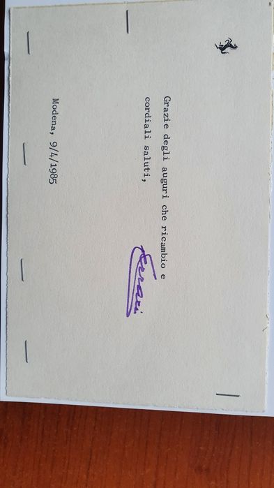 Autograf Enzo Ferrari