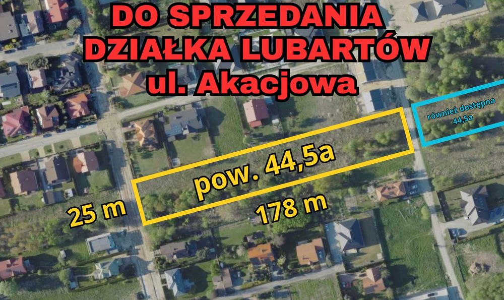 Działka budowlana 44,5a - Lubartów, Akacjowa/Topolowa