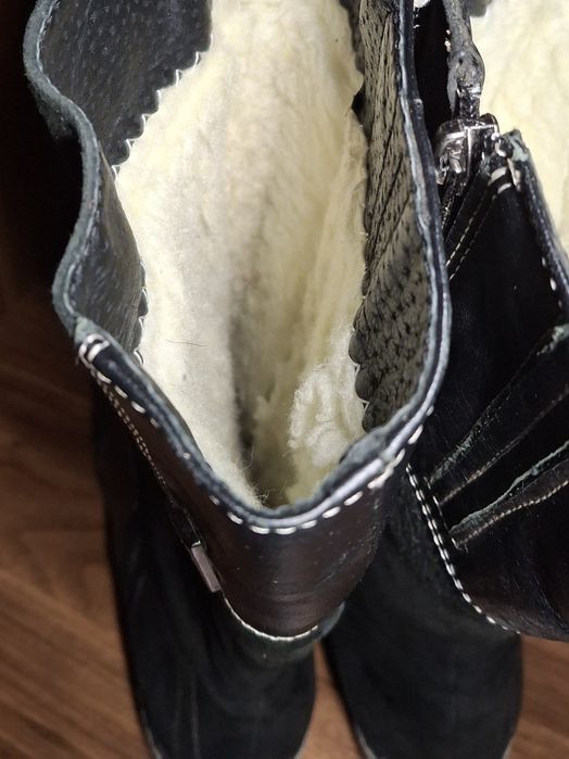 Зимові чоботи, натуральна шкіра, натуральна замша, 38р