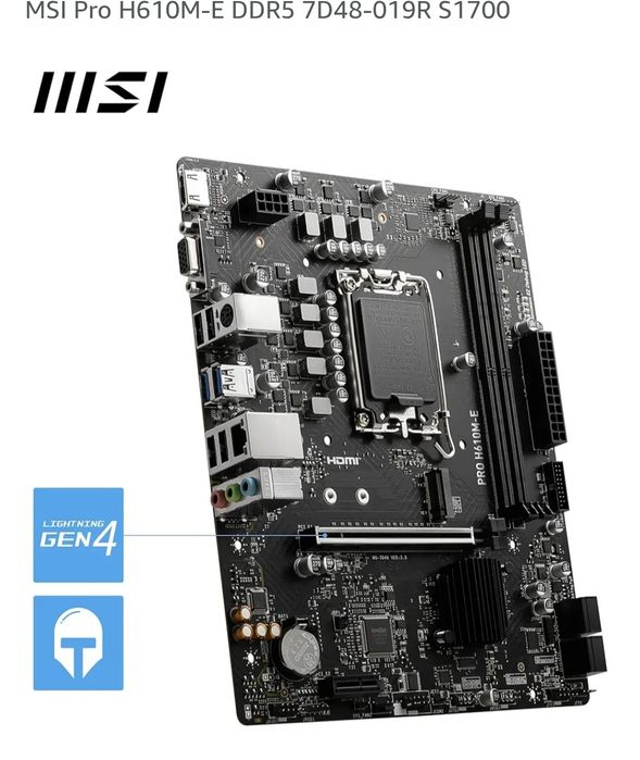 Board MSI PRO H610M-E/DDR5