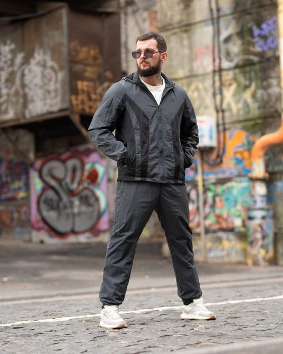Спортивний костюм RETRO darck grey чоловічий комплект кофта штани сірі