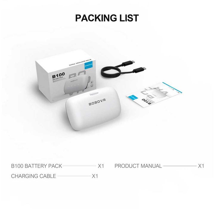 BOBOVR B100 Battery Pack 10000mA батарея акумулятор для Meta Quest 3