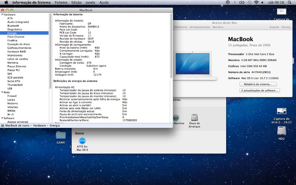 Apple Macbook A1181 13 polegadas Preto