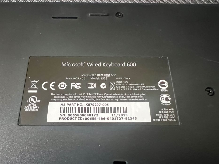 Клавіатура Microsoft Wired Keyboard 600 (дротова)