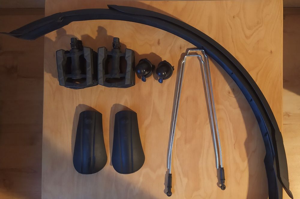 SKS chlapacze XXL, błotniki Kross Merlin, 2 x pedały oraz 2 x dzwonki