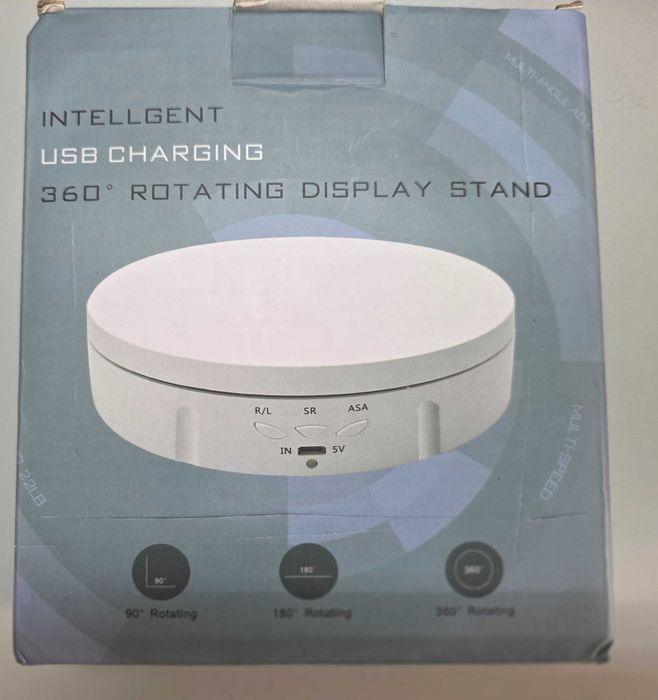 Expositor giratório 360, 3 velocidades,  com cabo usb