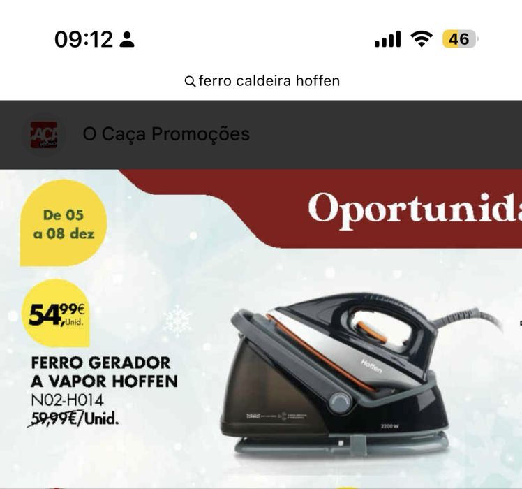 Ferro de engomar com caldeira