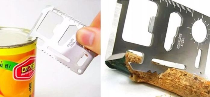 Karta Survival Przeżycia Multitool Stalowa Nierdzewna Portfel 11w1 Gad