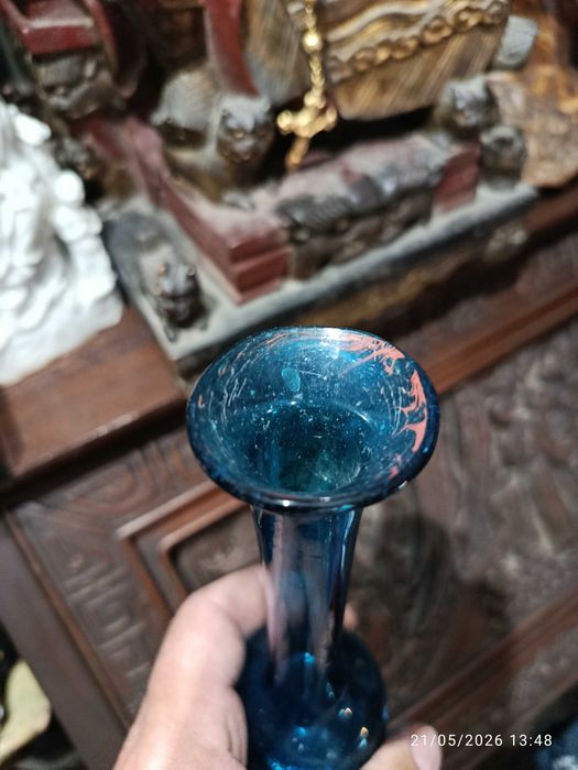 Garrafa Romana Vidro irisado Antigo 15,5 cm