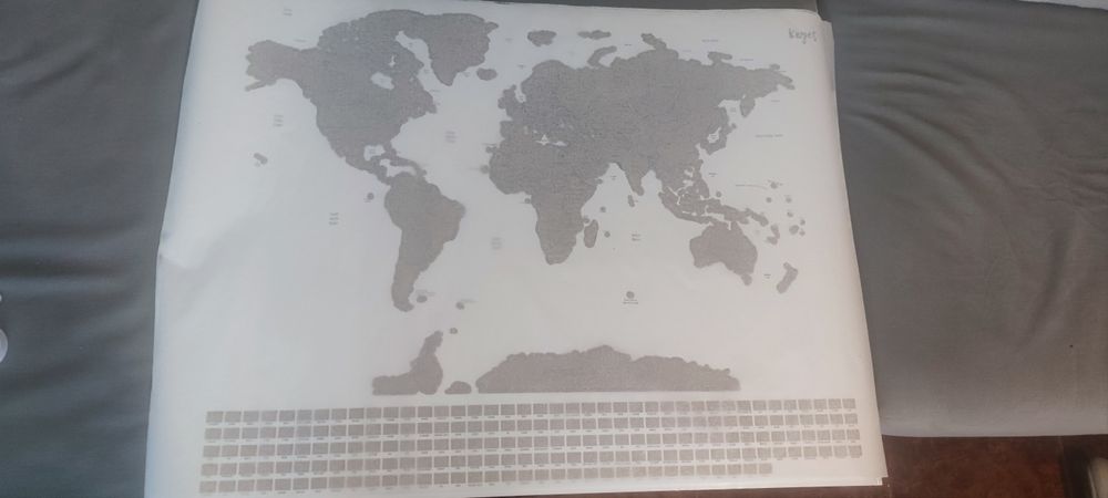 Mapa mundo raspar viagens- Enorme
