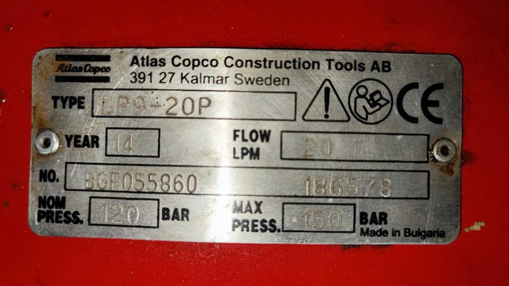 Ręczny młot hydrauliczny Atlas Copco + agregat